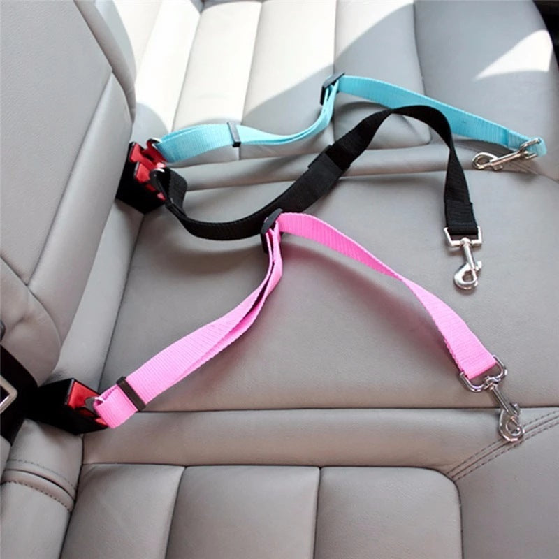 Adjustable Pet Car Seat Belt – Universal Safety Harness Lead Clip for Cats & Dogs