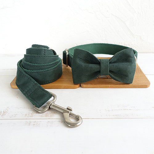 MUTTCO Pet Collar Bow & Traction Set – Adjustable Pet Chain & Rope for Small to Large Dogs