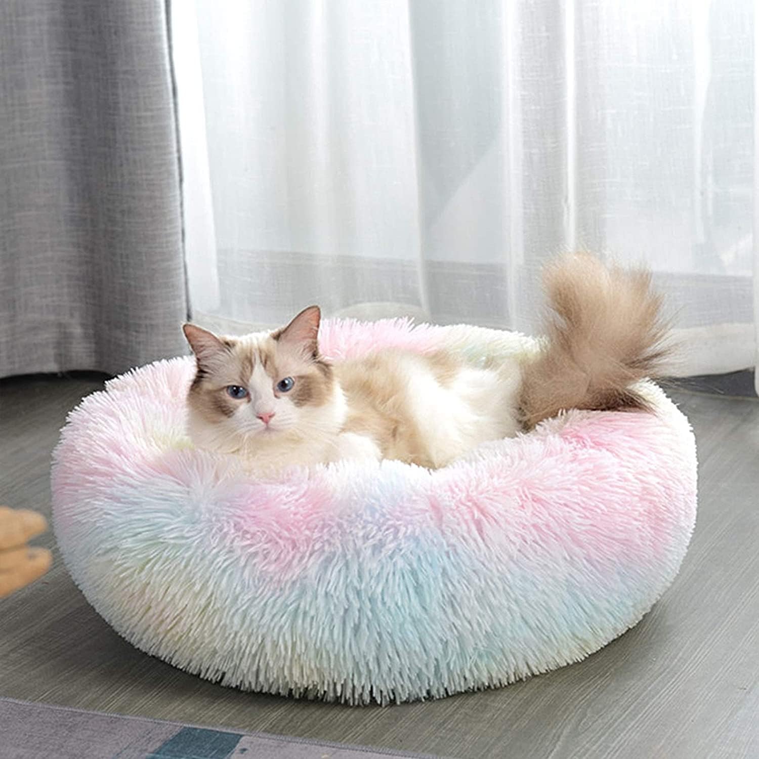 Calming Pet Nest – Plush Round Bed for Cats & Small Dogs (Soft, Washable, 50cm) (More Colours Available)