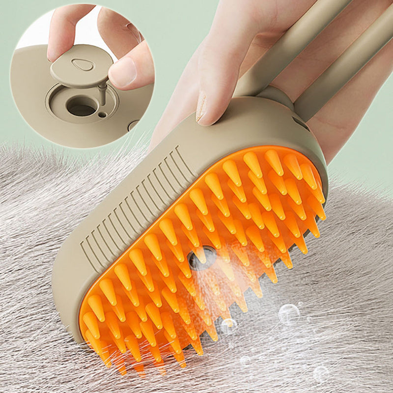 3-in-1 Electric Steam Brush for Pets – Cat & Dog Grooming Comb, Hair Removal, and Massage with Spray Function
