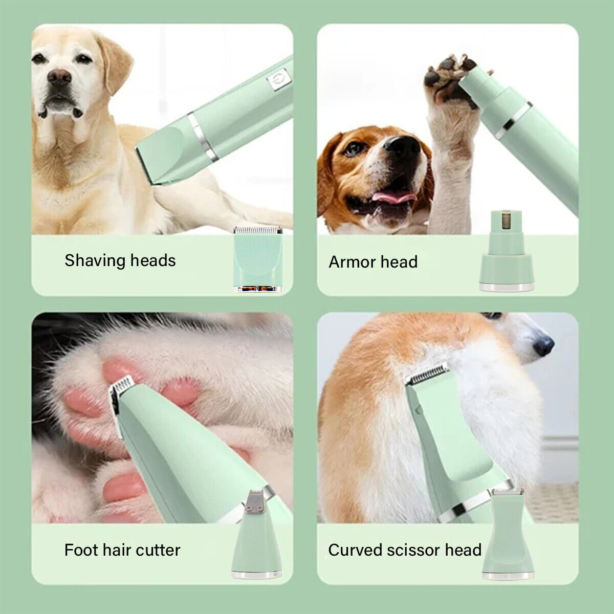 Professional Pet Grooming Kit – Electric 4-in-1 Clippers, Hair Trimmer & Nail Grinder for Cats and Dogs