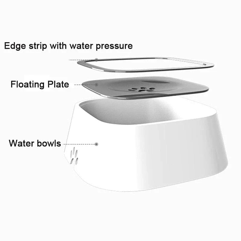 Floating Dog Water Bowl – Non-Spill, Non-Wet Design, Anti-Skid, Large 1.5L Capacity for Cats and Dogs