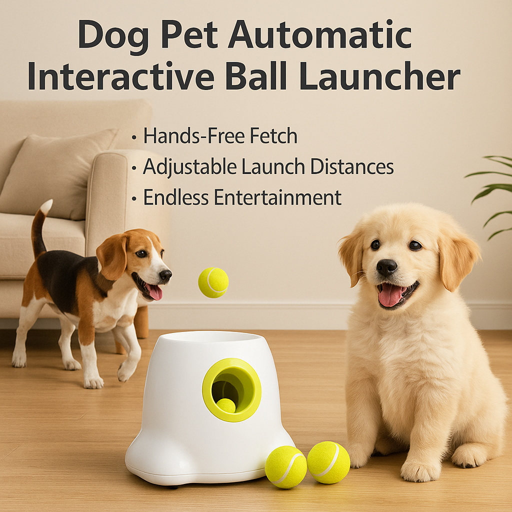 Dog Pet Automatic Interactive Ball Launcher – Fetch Machine with Adjustable Launch Distance