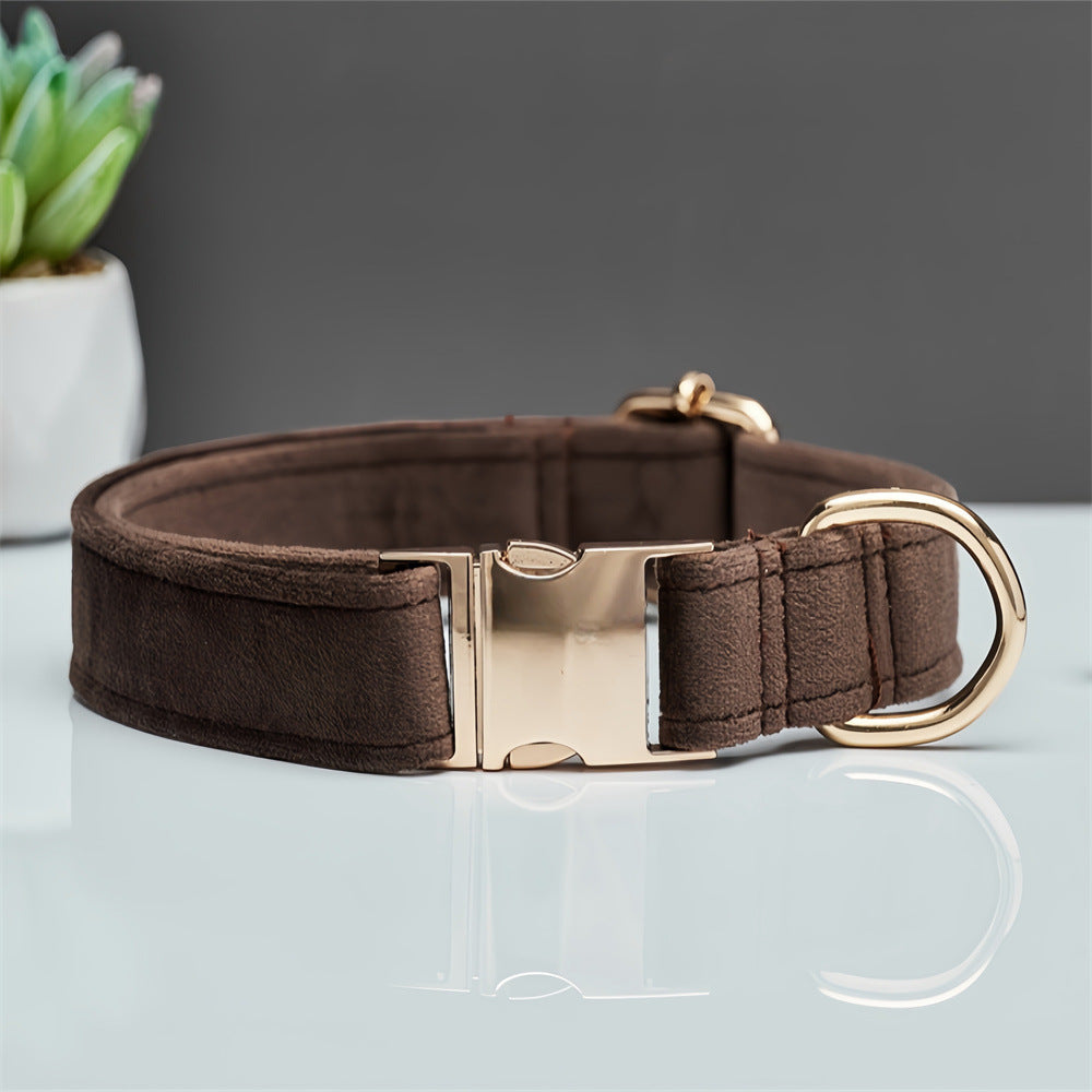 Solid Colour Pet Collar & Leash Set – Simple Polyester Dog Collar with Matching Lead for Everyday Walks