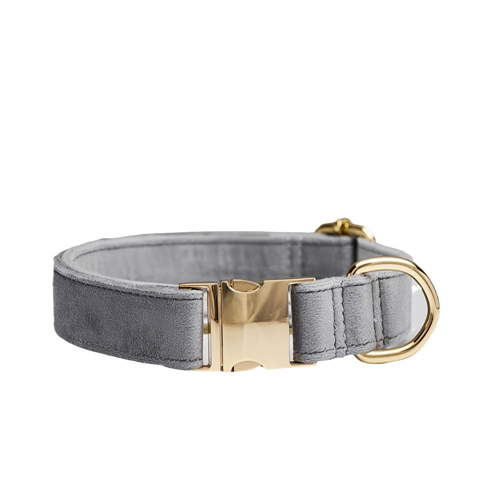 Solid Colour Pet Collar & Leash Set – Simple Polyester Dog Collar with Matching Lead for Everyday Walks