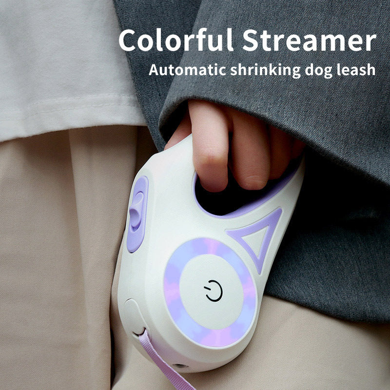 Retractable Dog Leash with Spotlight & Collar – Automatic Traction Rope for Small & Medium Dogs