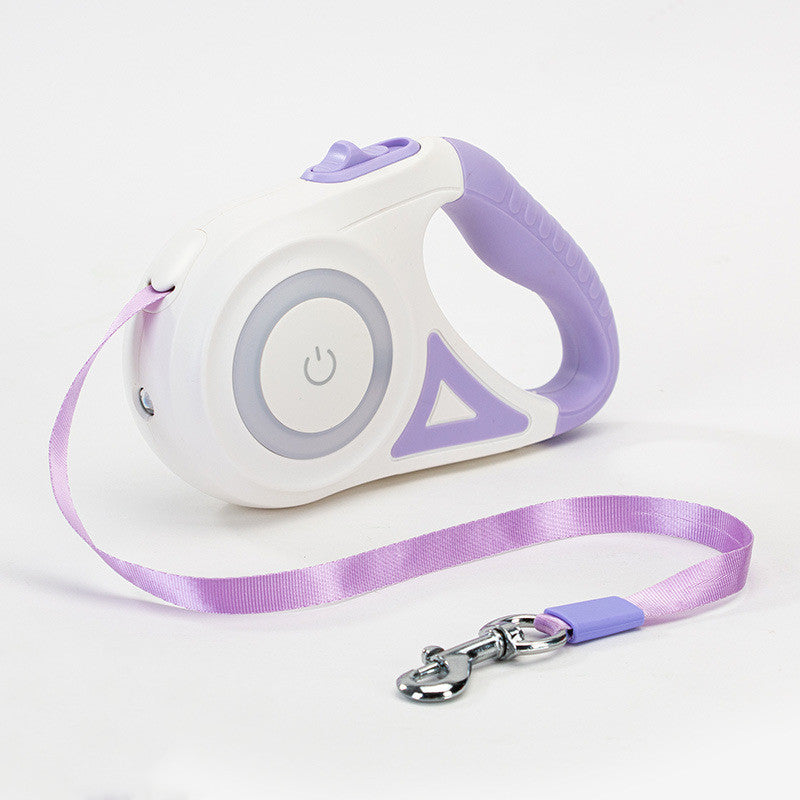 Retractable Dog Leash with Spotlight & Collar – Automatic Traction Rope for Small & Medium Dogs