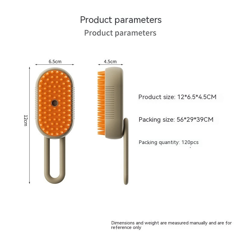 3-in-1 Electric Steam Brush for Pets – Cat & Dog Grooming Comb, Hair Removal, and Massage with Spray Function