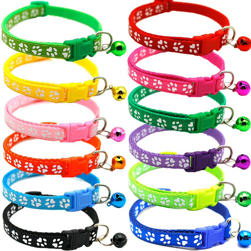 Adjustable Cat & Dog ID Collars with Bells – Lightweight Summer Pet Collar with Optional Pendant & Battery for Small Pets
