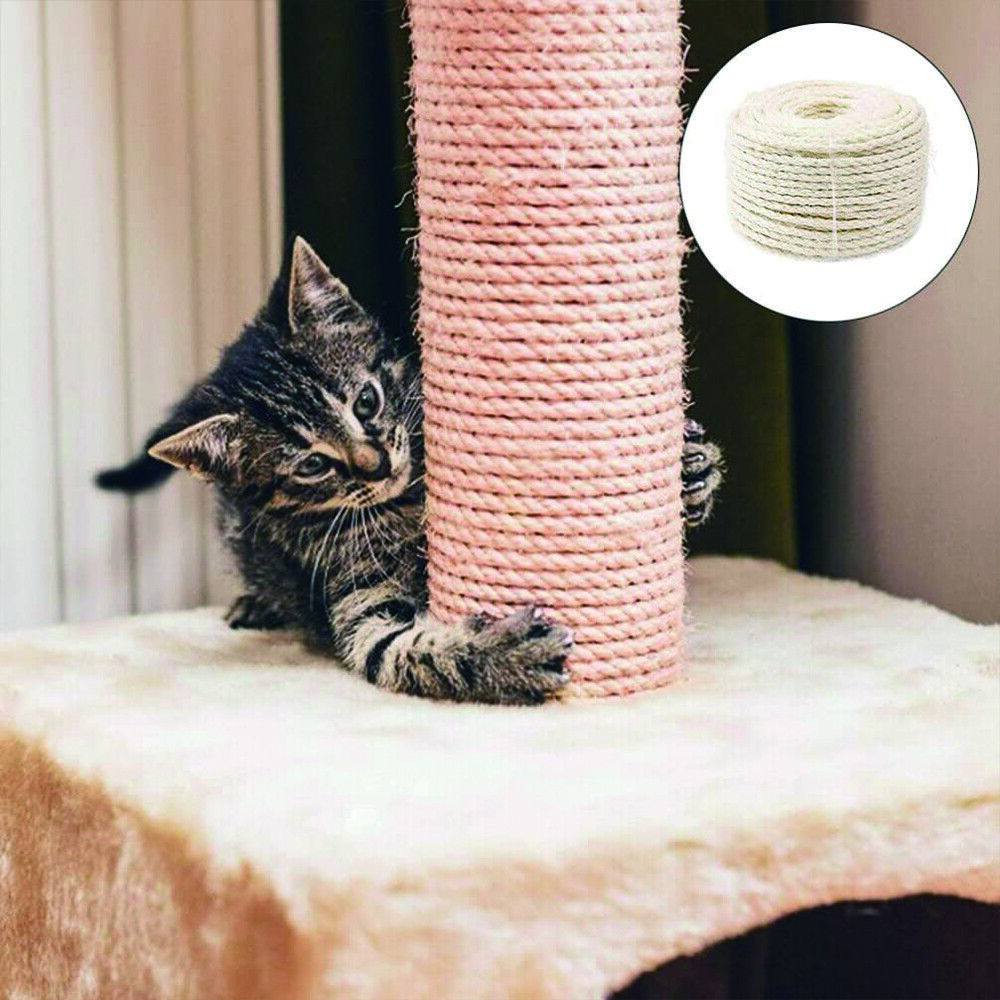 60m Natural Sisal Rope for Cat Scratching Posts – DIY Repair & Furniture Protection Rope (5mm Thick)