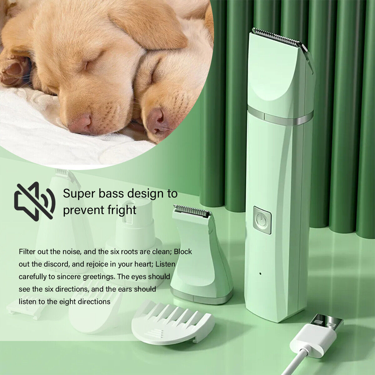 Professional Pet Grooming Kit – Electric 4-in-1 Clippers, Hair Trimmer & Nail Grinder for Cats and Dogs