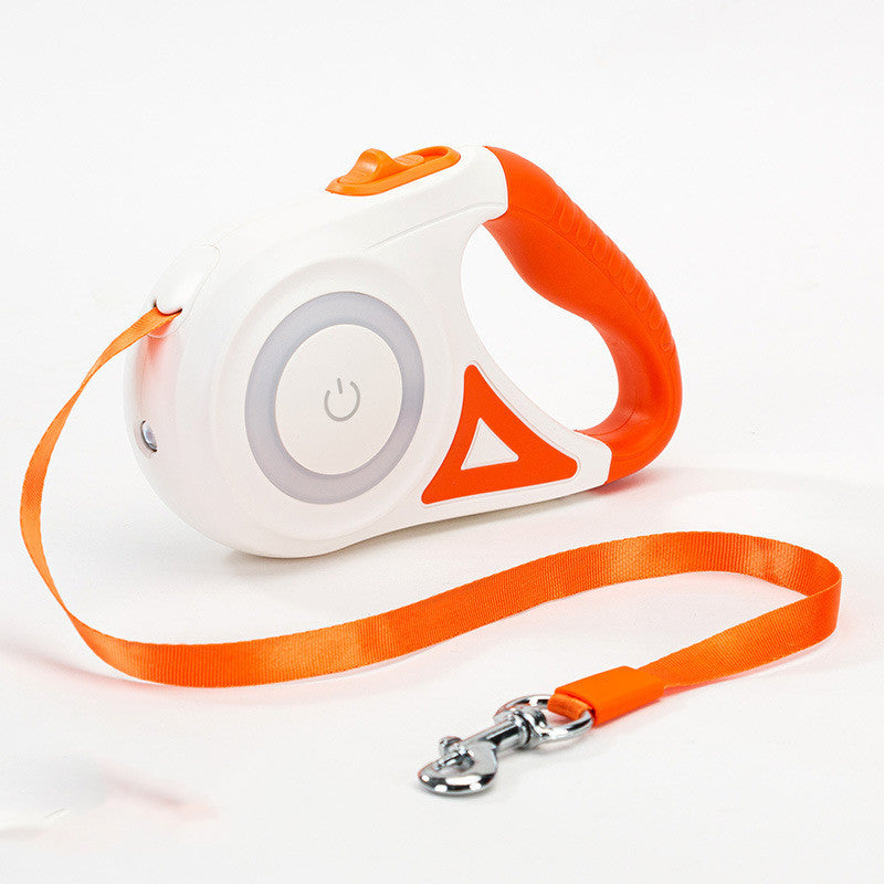 Retractable Dog Leash with Spotlight & Collar – Automatic Traction Rope for Small & Medium Dogs
