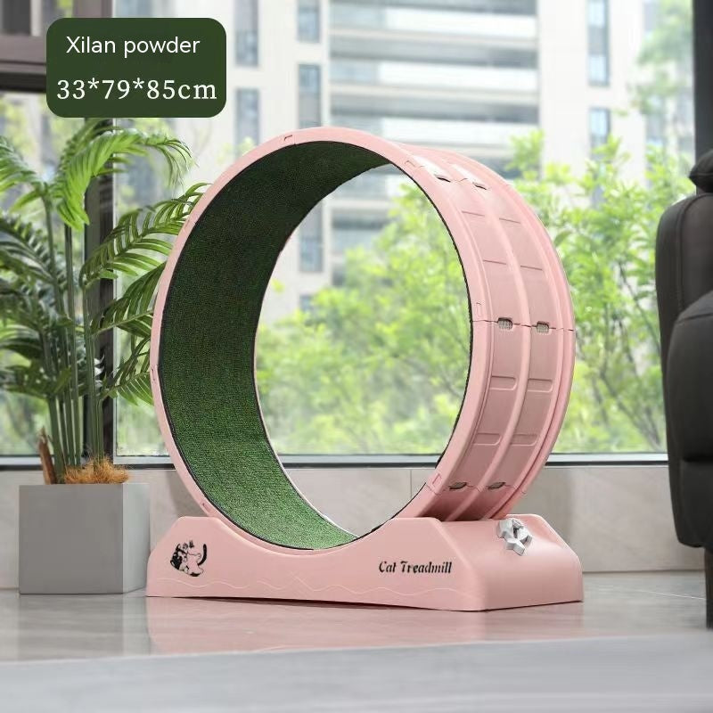 Silent Cat Treadmill Exercise Roller - Elegant Grey, Sky Blue & Cherry Blossom Pink