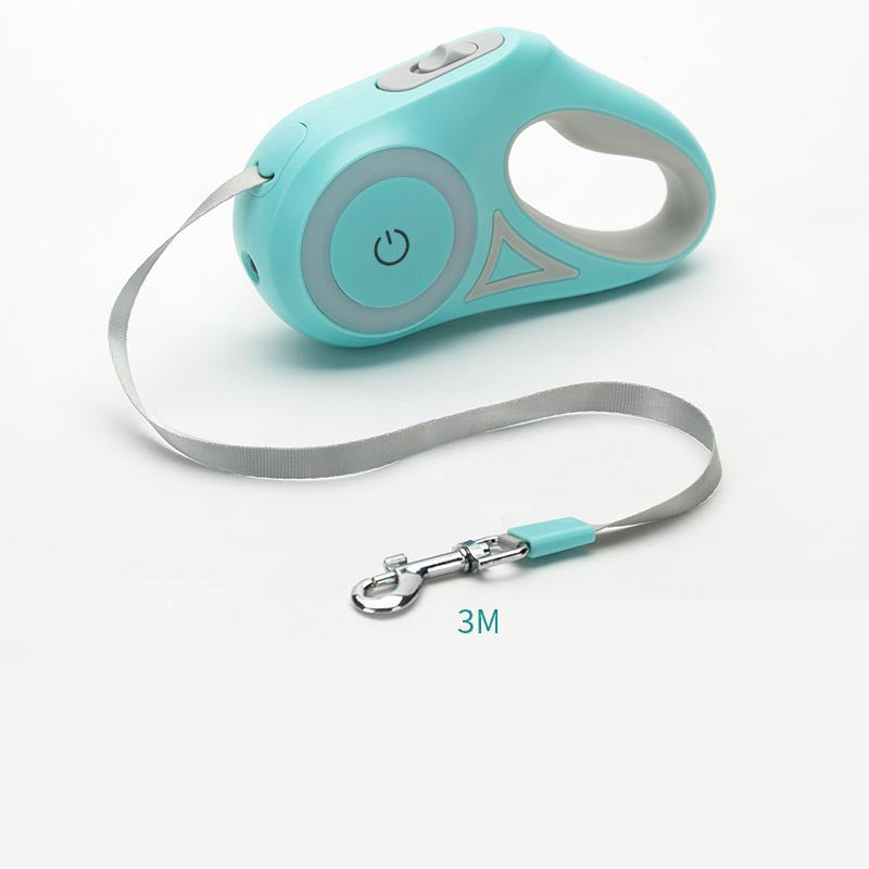 Retractable Dog Leash with Spotlight & Collar – Automatic Traction Rope for Small & Medium Dogs