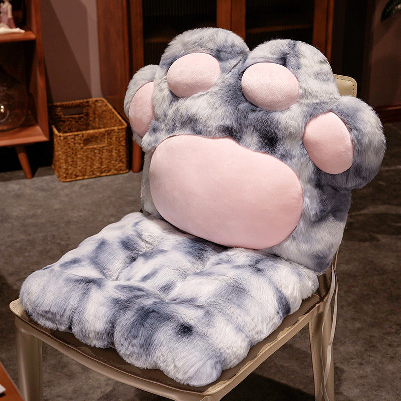Cat Paw Backrest Cushion – Thickened Plush Seat Pad with Integrated Support for Cats, Dogs and Humans